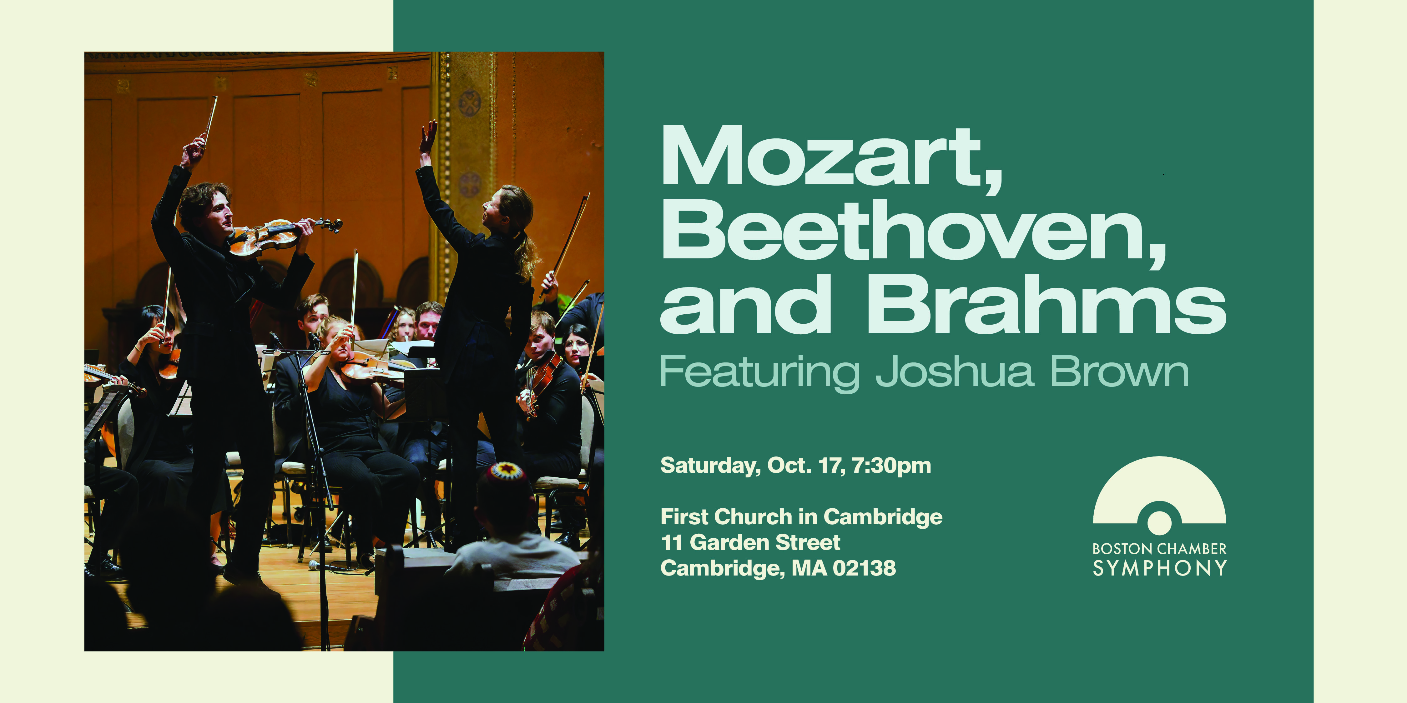 Boston Chamber Symphony Performs Mozart, Beethoven, and Brahms with Joshua Brown
